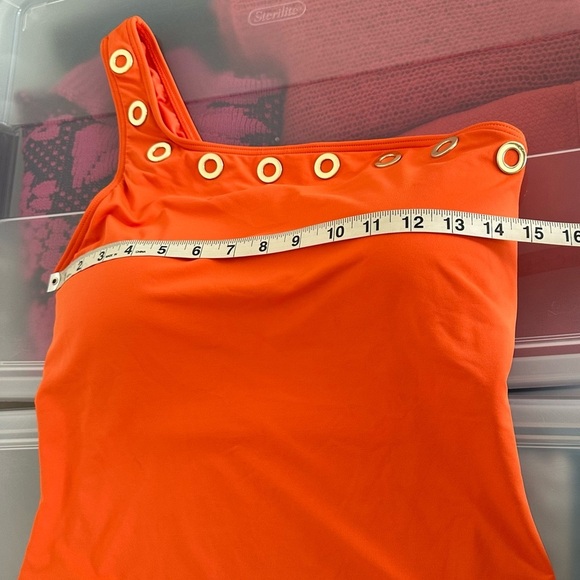 Michael Michael Kors Grommet One-Shoulder One-Piece Swimsuit Size 14 - Picture 9 of 16